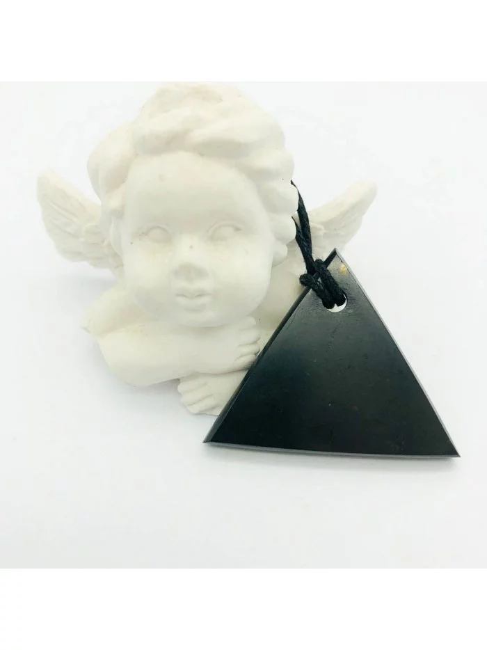 Pendentif 5cm Shungite Triangulaire - Bijoux & Minéraux - Gaiance Minéraux