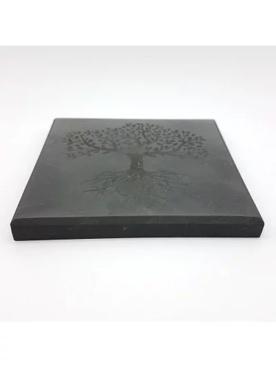 Gravure Arbre de Vie sur Shungite 10cm - Vertus et bienfaits - Gaiance Minéraux