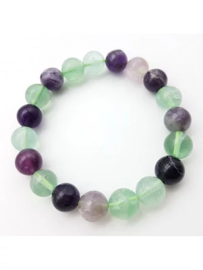 Bracelet Fluorite perles 10mm - Pierres et vertus - Gaiance Minéraux