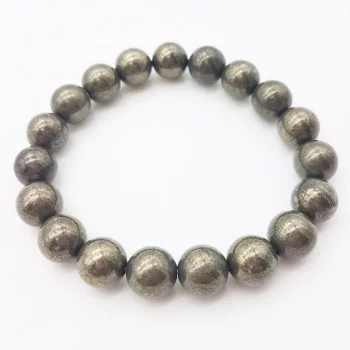 Bracelet Pyrite perles 10mm - Pierres et vertus - Gaiance Minéraux