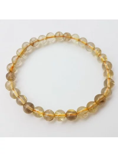 Bracelet Quartz Rutile perles 6mm - Pierres et vertus - Gaiance Minéraux