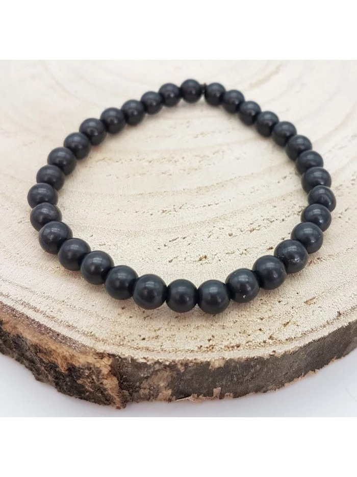 Bracelet Shungite perles 6mm - Pierres et vertus - Gaiance Minéraux