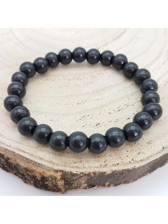 Bracelet Shungite perles 8mm - Pierres et vertus - Gaiance Minéraux