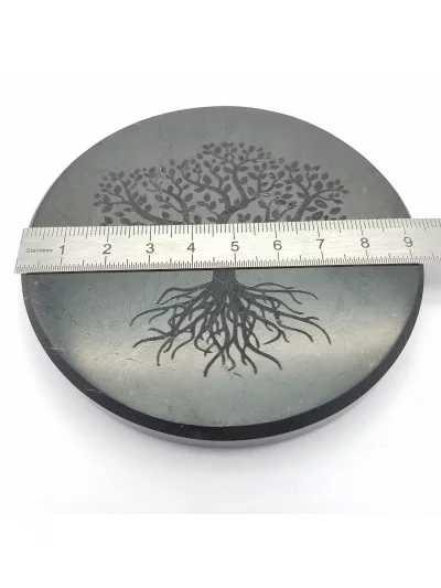 Gravure Arbre de Vie sur Shungite 9cm - Vertus et bienfaits - Gaiance Minéraux