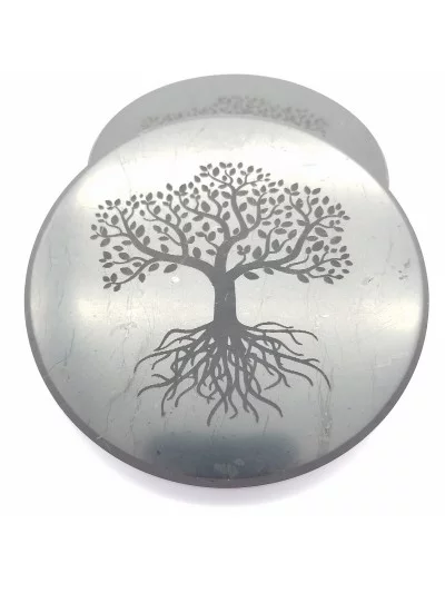 Gravure Arbre de Vie sur Shungite 9cm - Vertus et bienfaits - Gaiance Minéraux