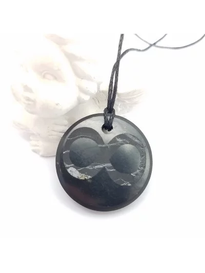 Pendentif Shungite Symbole Infini - Bijoux & Minéraux - Gaiance Minéraux