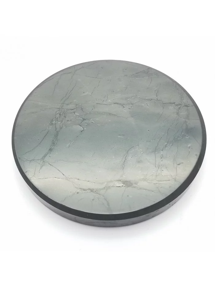 Plaque ronde Shungite 10cm - Vertus et bienfaits - Gaiance Minéraux