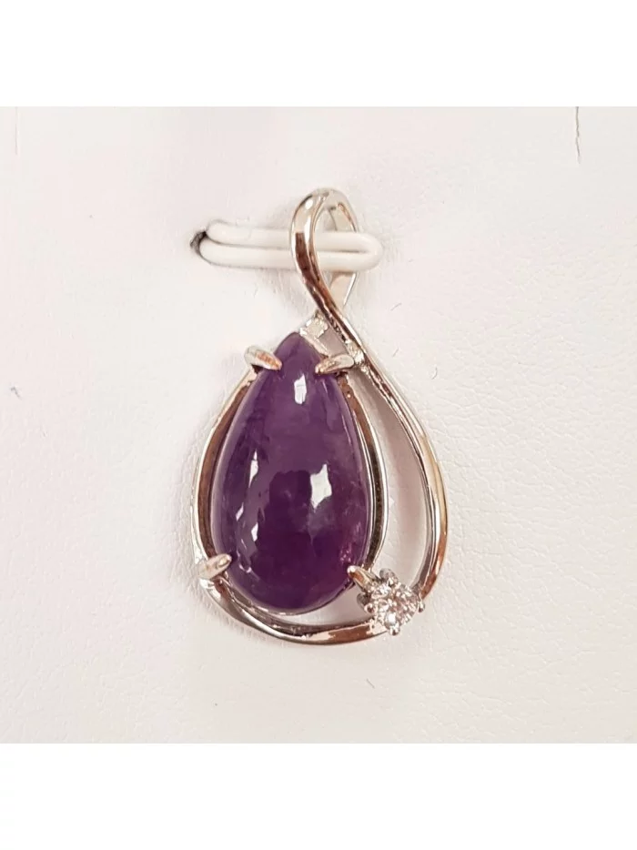 Pendentif Améthyste Zircon - Bijoux & Minéraux - Gaiance Minéraux