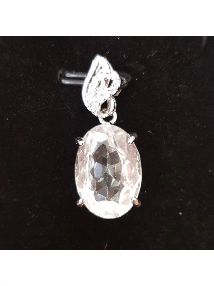 Pendentif Cristal de Roche Zircon - Bijoux & Minéraux - Gaiance Minéraux