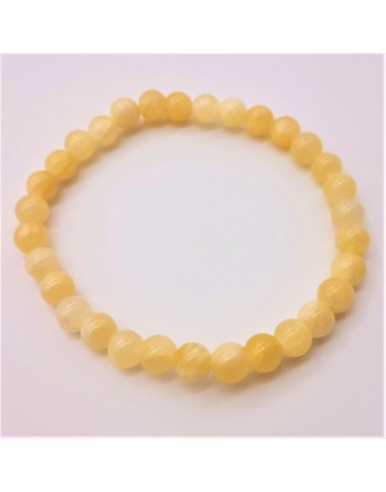 Bracelet en Calcite jaune 6mm proposée par Gaiance Minéraux