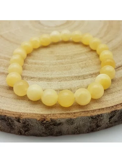 Bracelet Calcite Jaune perles 8mm - Pierres et vertus - Gaiance Minéraux