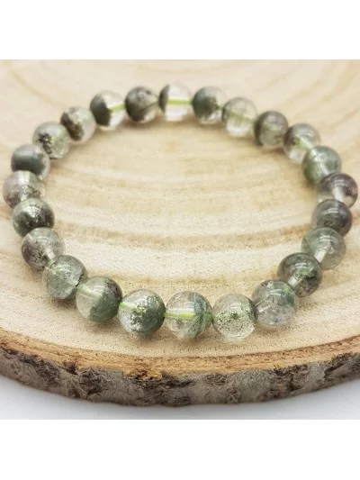 Bracelet Lodolite perles 8mm - Pierres et vertus - Gaiance Minéraux