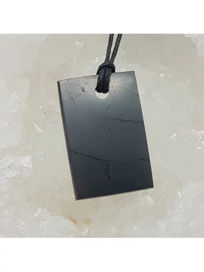 Pendentif Plaque rectangle Shungite - Bijoux & Minéraux - Gaiance Minéraux