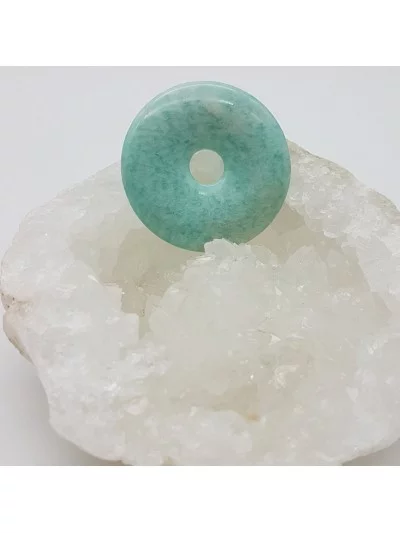 Pendentif Donut 4cm Amazonite - Bijoux & Minéraux - Gaiance Minéraux