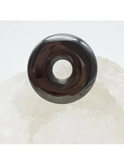 Pendentif Donut 3cm Hématite - Bijoux & Minéraux - Gaiance Minéraux