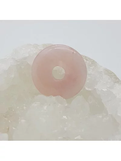 Pendentif Donut 3cm Quartz Rose - Bijoux & Minéraux - Gaiance Minéraux