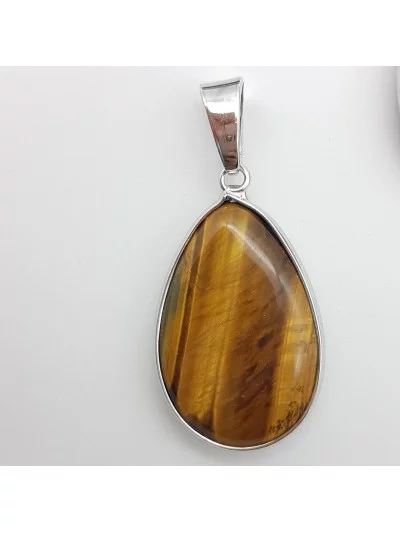 Pendentif Oeil de tigre serti - Bijoux & Minéraux - Gaiance Minéraux