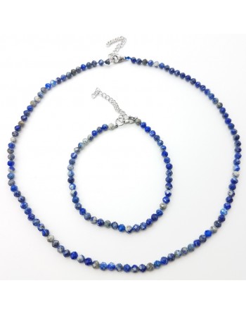 Collier Lapis Lazuli en perles naturelles facettées 4 mm proposé par Gaiance Minéraux