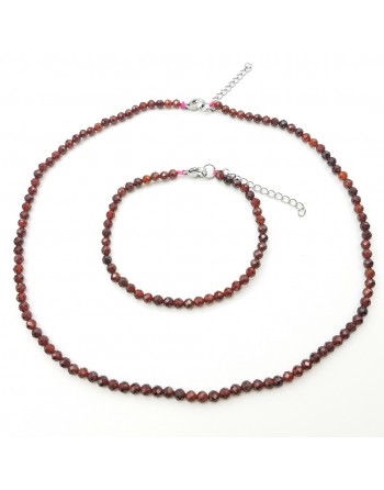 Bracelet en perles naturelles facettées de Grenat 4mm proposé par Gaiance Minéraux
