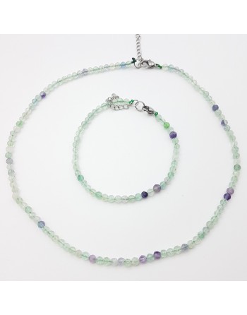 Bracelet Fluorite perles naturelles facettées 4m proposé par Gaiance Minéraux