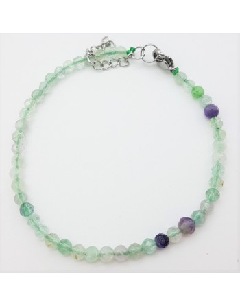 Bracelet Fluorite perles naturelles facettées 4m proposé par Gaiance Minéraux