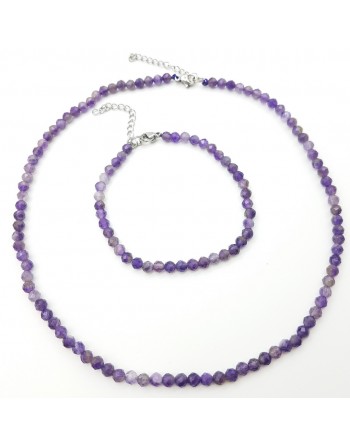 Bracelet Améthyste perles naturelles facettées 4m proposé par Gaiance Minéraux