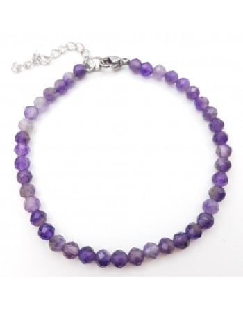 Bracelet Améthyste perles naturelles facettées 4m proposé par Gaiance Minéraux