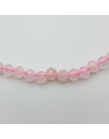 Bracelet Quartz Rose perles naturelles facettées 4m proposé par Gaiance Minéraux