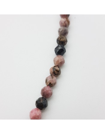 Bracelet Rhodonite perles naturelles facettées 4m proposé par Gaiance Minéraux