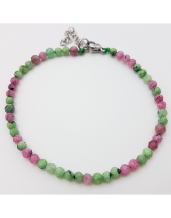 Bracelet  Rubis Zoïsite  perles naturelles facettées 4m proposé par Gaiance Minéraux