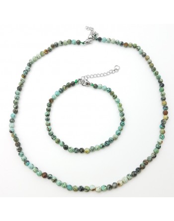 Bracelet perles naturelles facettées de 4mm en Turquoise proposé par Gaiance Minéraux