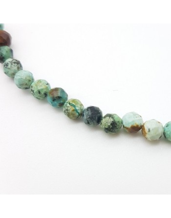 Bracelet perles naturelles facettées de 4mm en Turquoise proposé par Gaiance Minéraux