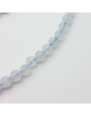 Bracelet Aigue Marine n perles naturelles facettées de 4mm propose par Gaiance Minéraux