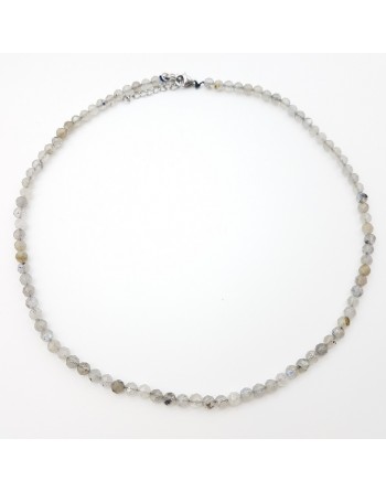 Collier perles naturelles facettées de 4mm en labradorite proposé par Gaiance Minéraux