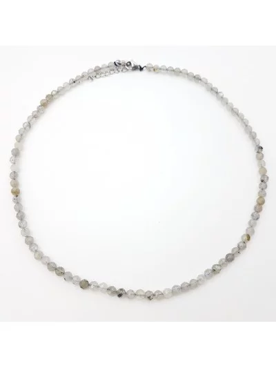 Collier Labradorite perles naturelles facettées 4mm - Pierres et vertus - Gaiance Minéraux