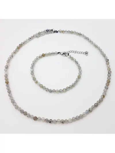 Collier Labradorite perles naturelles facettées 4mm - Pierres et vertus - Gaiance Minéraux