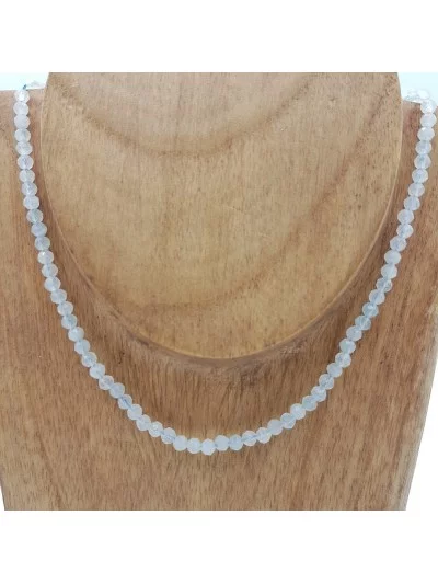 Collier Aigue Marine perles naturelles facettées 4mm - Pierres et vertus - Gaiance Minéraux