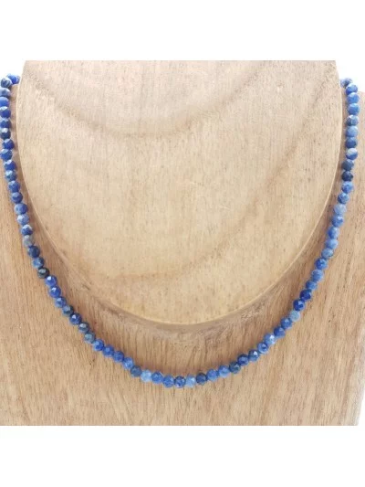 Collier Sodalite perles naturelles facettées 4mm - Pierres et vertus - Gaiance Minéraux