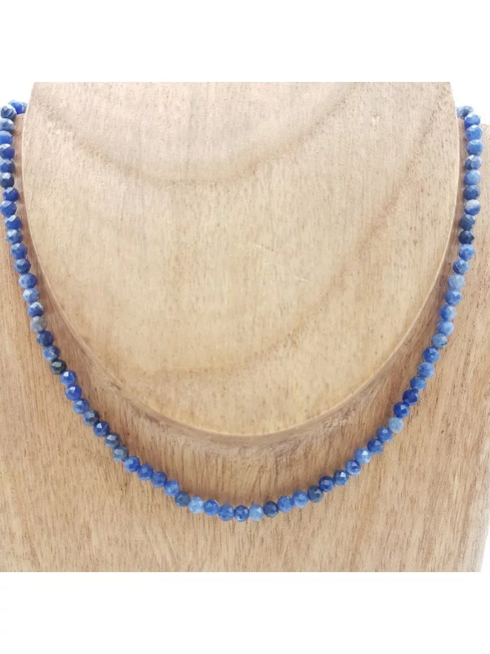 Collier Sodalite perles naturelles facettées 4mm - Pierres et vertus - Gaiance Minéraux