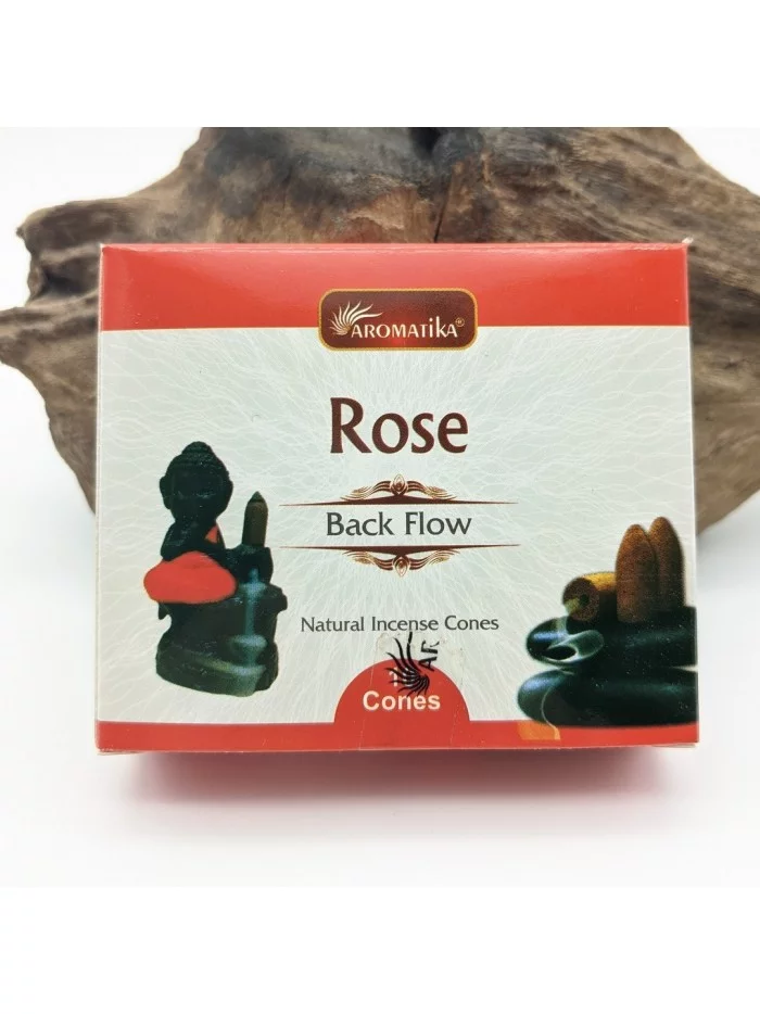 Encens cône naturel à la Rose de qualité - Gamme Encens fumée cascade Gaiance Minéraux