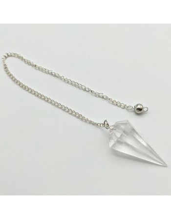 Pendule Facetté Cristal de Roche Quartz - Collection de Pendule - Gaiance  minéraux