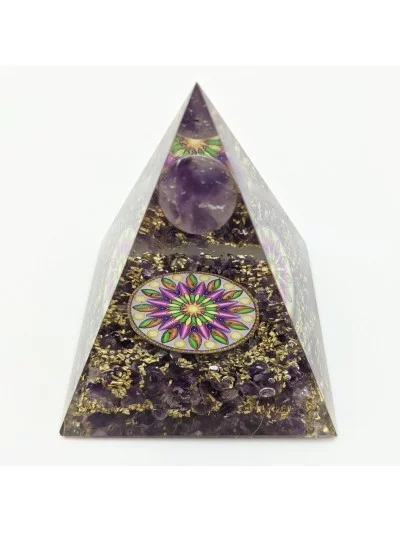 Orgonite Planète Améthyste Mandala - Gaiance Minéraux