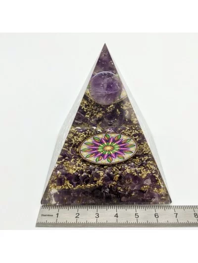 Orgonite Planète Améthyste Mandala - Gaiance Minéraux