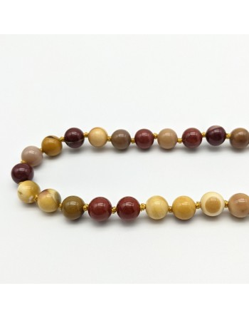 Mala en perles naturelles de jaspe mokaite proposé par Gaiance Minéraux