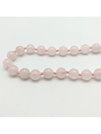 Mala 108 perles naturelles Quartz Rose- Gaiance Minéraux