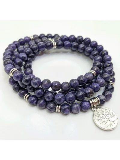 Bracelet multi-tours Charoite perles naturelles 6mm - Lithothérapie - Gaiance Minéraux