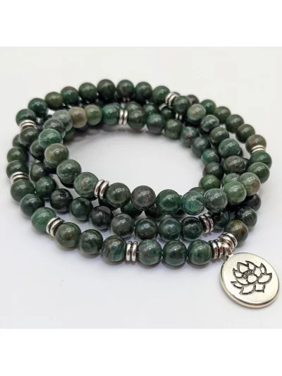 Bracelet multi-tours Jade Burma perles naturelles 6mm - Lithothérapie - Gaiance Minéraux