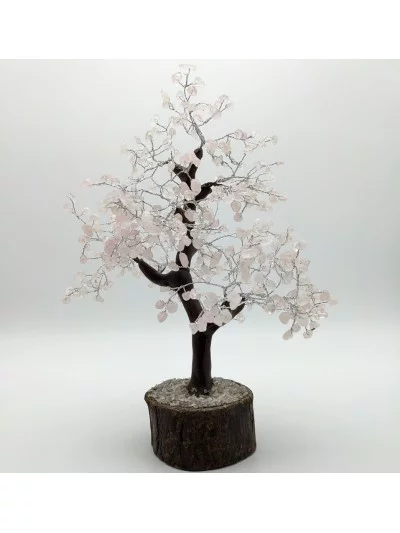 Arbre de Vie pierres naturelles de Quartz Rose - Décoration Zen - Gaiance Minéraux