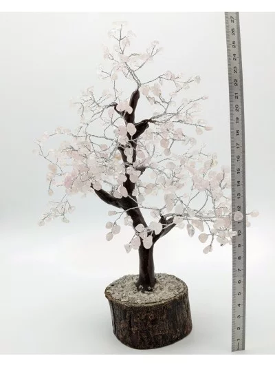 Arbre de Vie pierres naturelles de Quartz Rose - Décoration Zen - Gaiance Minéraux